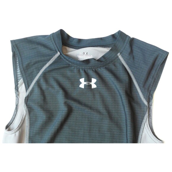 Under Armour Metal sleeveless gym Shirt black Gray Tank Top Athletic Gym MED - Picture 3 of 6